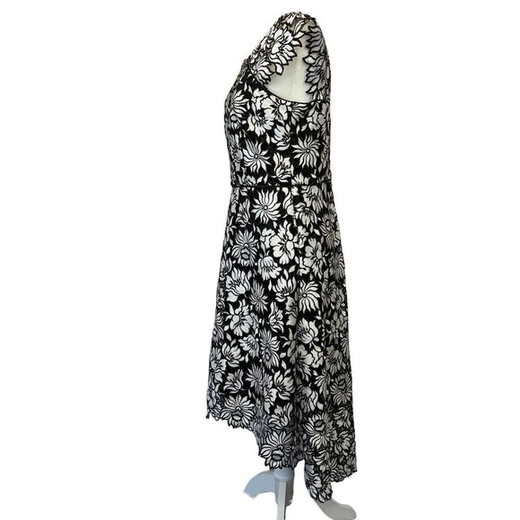 Kay Unger Black and White Hi Lo Hem Dress Ladies Size 10 - Picture 3 of 9